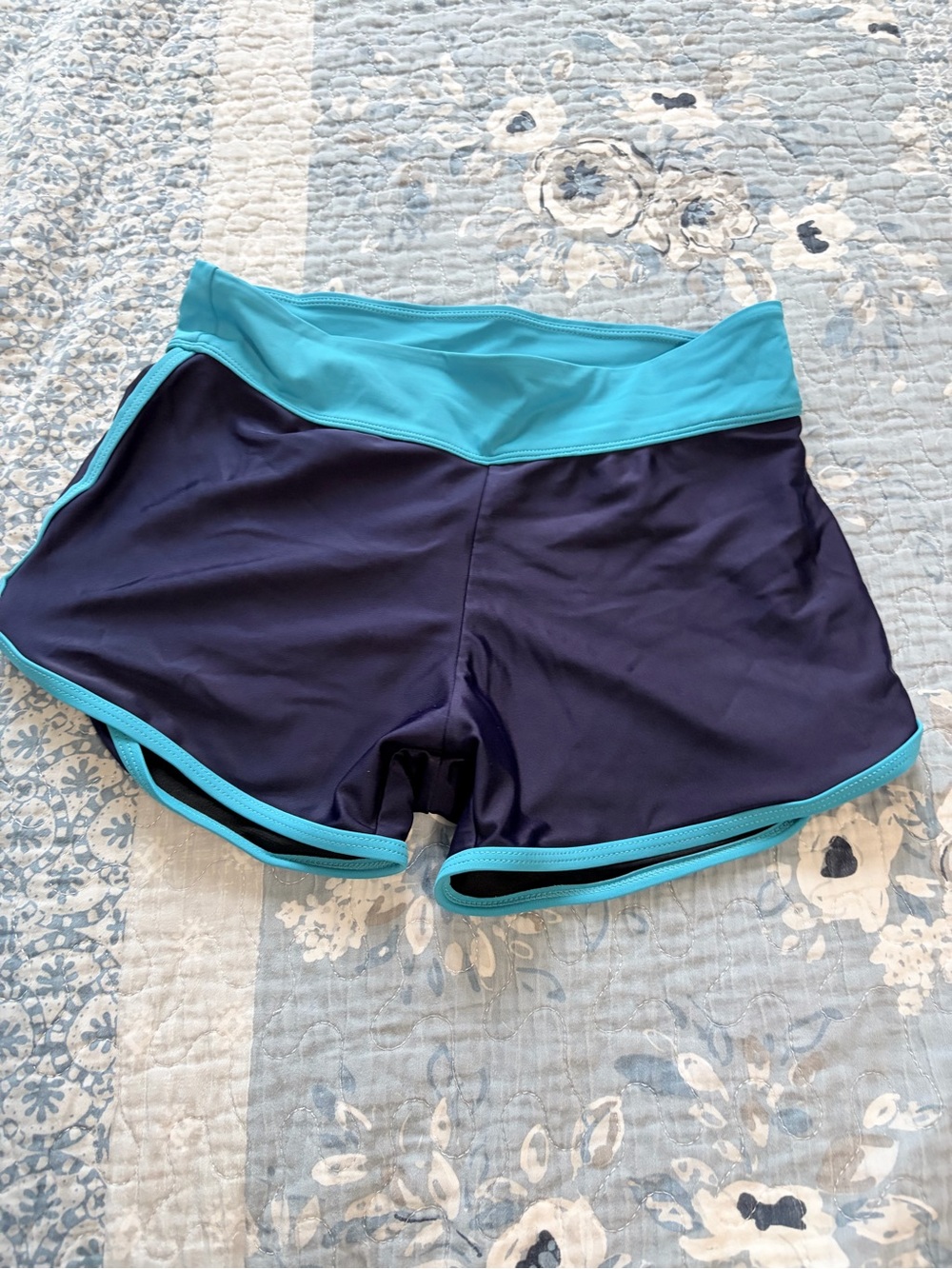 Women's Navy and Teal Athletic Shorts